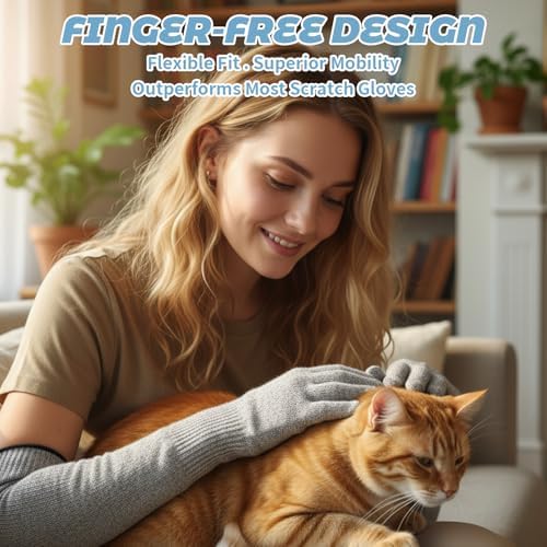 Cat Gloves Bite Proof, Cat Grooming Supplies, 15.74 in Cat Mittens to Prevent - Image 6