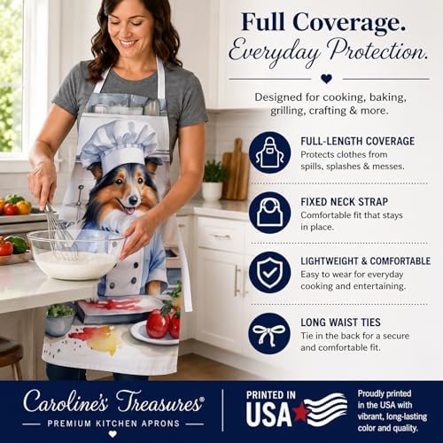 Caroline's Treasures Sheltie The Chef Apron Cooking Kitchen Server Baking - Image 4