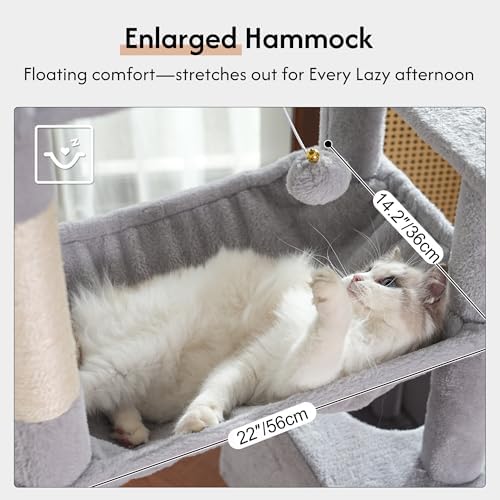 XXL Cat Tree Tower 70”with Oversized Bed, 2 Condos - Image 3