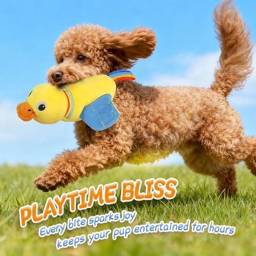 lilfrd Duck Dog Toy, Crinkle Squeaky Plush Interactive Chew Toy - Image 6
