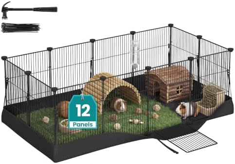 SONGMICS Guinea Pig Cage, Steel Wire Small Animal Enclosure by SONGMICSbySONGMICSHOME