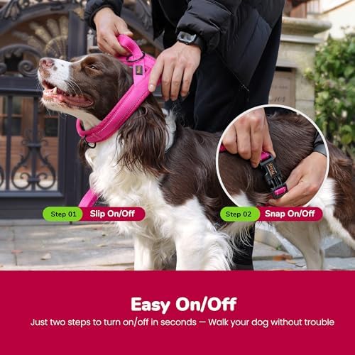 Didog No Pull Dog Harness for Small Dogs, Breathable Mesh Padded, Hot Pink - Image 4