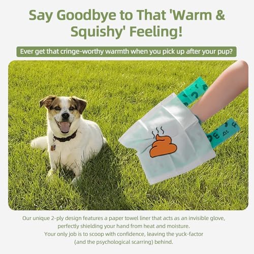 2-Ply Dog Poop Bags with Paper Towels-100 Pieces-Ultra Thick and Leakproof Pet - Image 2
