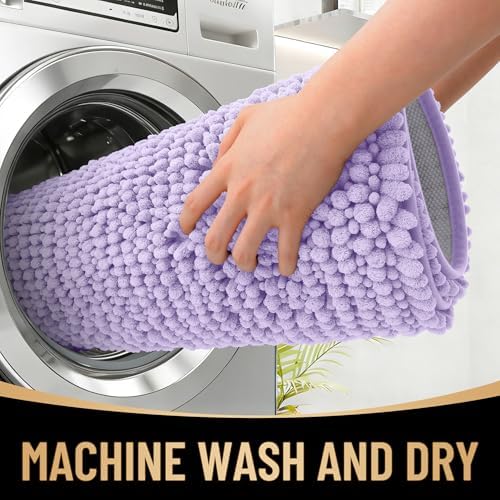OLANLY Thick Chenille Absorbent Bathroom Rugs Mat 30x20 - Image 4