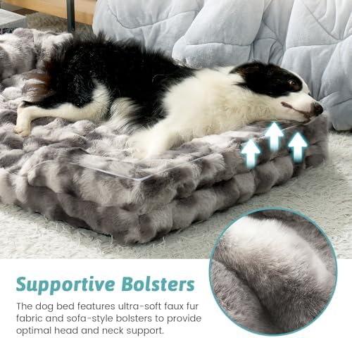 COZY KISS Faux Fur Orthopedic Extra Large Dog Bed, XXL 48x35 inch, Tie Dye - Image 4