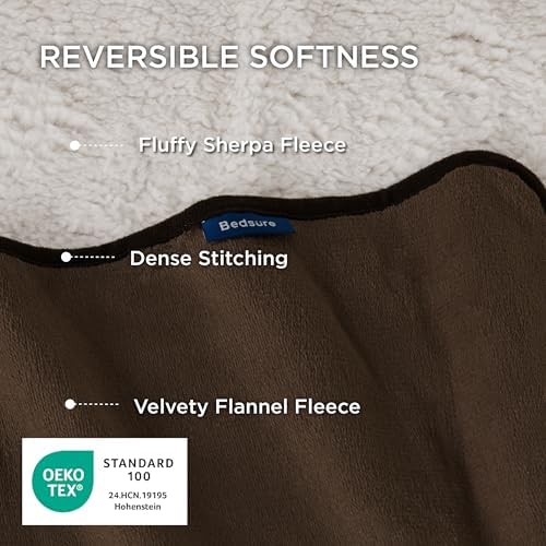 Bedsure Waterproof Blanket for Bed Soft Sherpa Fleece Throw, Queen 90x86 - Image 3