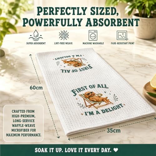 Goldendoodle Kitchen Towel, Cute Dog Hand Towel, Funny Dog Lover Gift - Image 4