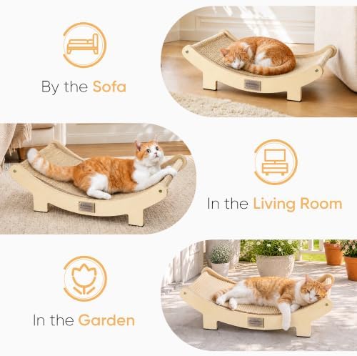 FUKUMARU Extra Large Sisal Cat Scratcher Bed Indoor Sturdy Wood Scratch Bed - Image 5