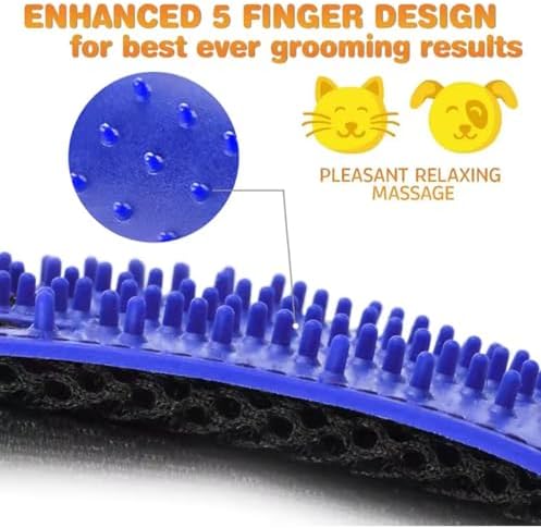 Pet Grooming Glove-Pet Hair Remover Glove- Perfect pet Cleaning Brush Glove- - Image 4