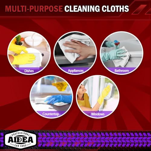 AIDEA Microfiber Cleaning Cloth White, Shop Towels 12×12" - Image 7