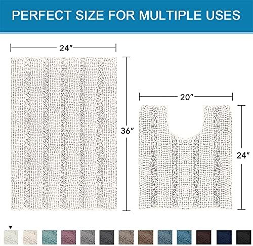 H.VERSAILTEX Bathroom Rugs Bath Rug Set 2 Piece Bathroom Contour Rug Toilet Mat - Image 2