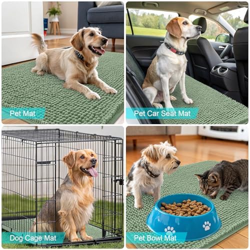 OLANLY Dog Door Mat for Muddy Paws 40x24, Super Absorbent Chenille Mud Mat - Image 7