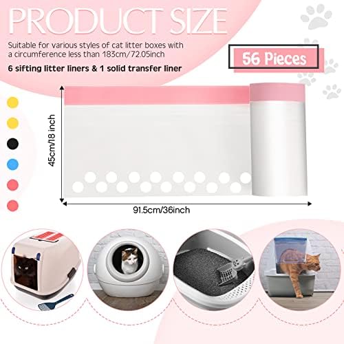 56 Count Sifting Cat Litter Bags Jumbo Thick Cat Litter Box Liners - Image 2