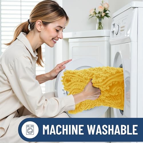 Smiry Bathroom Rugs 47X20, Extra Soft Rubber Backing Chenille Bath Mats - Image 6