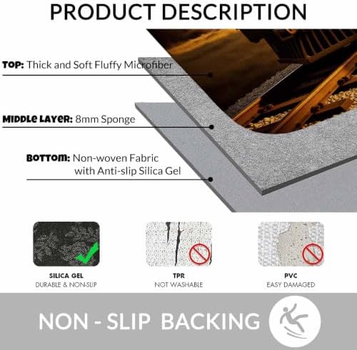 Train Bath Rugs Microfiber Bathroom Mat Soft Plush Shaggy Shower Mat - Image 6