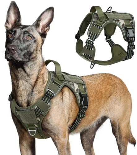 rabbitgoo Tactical Dog Harness for Large, No Pull Military Service Vest by rabbitgoo