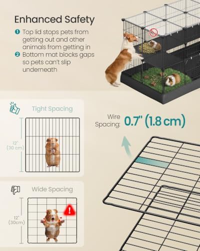 SONGMICS Pet Playpen, 2-Tier Steel Pen - Image 4