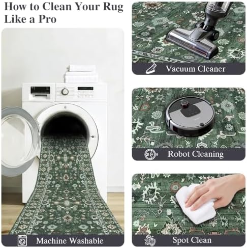 5x5 Rug Soft Washable Non Slip Vintage Mat - Image 7