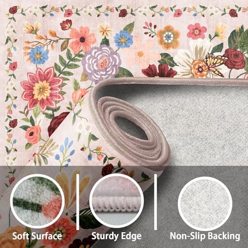 Blush Hallway Runner Rug 2x10 for Kitchen Bathroom - Image 2