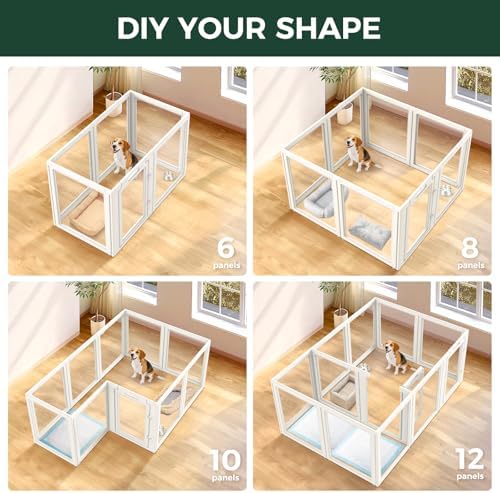 FXW AuraSpace Clear Acrylic Indoor Dog Playpen, 16 Panels - Image 5