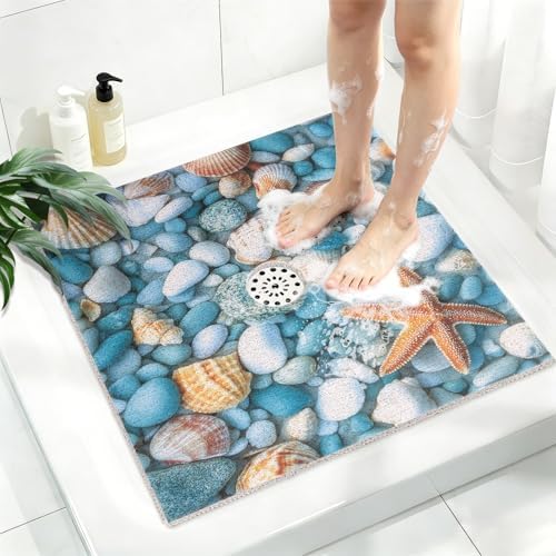 Square Shower Mat, Yonala 24 x 24 Inch Stylish Non Slip Shower Mats by Yonala