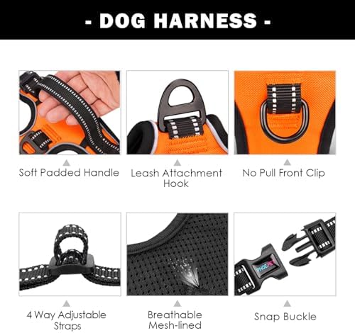 PHOEPET No Pull Dog Harness Medium Reflective Front Clip Vest - Image 4
