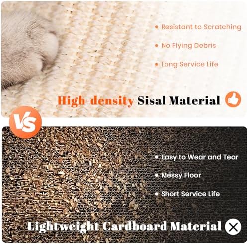 LMUGOOS Cat Scratcher, Cat Natural Sisal Scratching Pad, Kitten Interactive Toy - Image 4