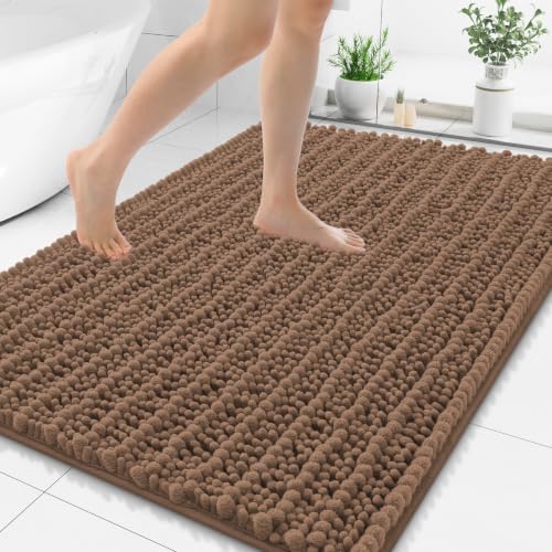 Smiry Bathroom Rugs 48X32, Extra Soft Rubber Backing Chenille Bath Mats by Smiry