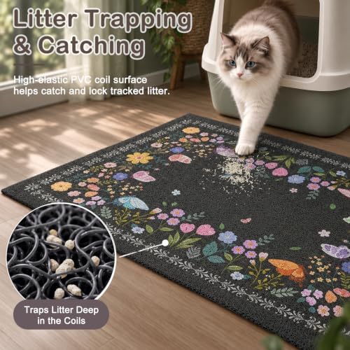 Unicorn Catcher 33"x22" Cat Litter Mat Non-Slip Washable Litter Box Mat - Image 2