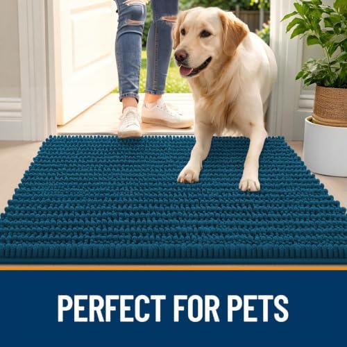 OLANLY Dog Door Mat for Muddy Paws 24x16, Ultra-Absorbent Chenille Mud Mat - Image 6