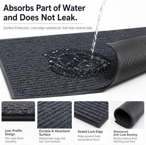 23.6" X 47.2" Mat for Under Dog Crate, Waterproof Dog Crate Mat - Image 2