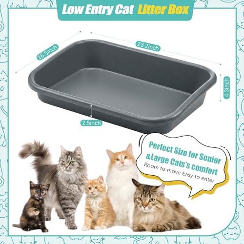 Uiifan 3Pcs Large Low Entry Cat Litter Box - Image 2