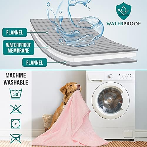 PetAmi Waterproof Dog Blanket, Leakproof Puppy Blanket, 29x40 Light Pink - Image 4
