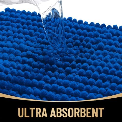 OLANLY Thick Chenille Bathroom Runner Rugs Mats 44x24, Royal Blue - Image 3