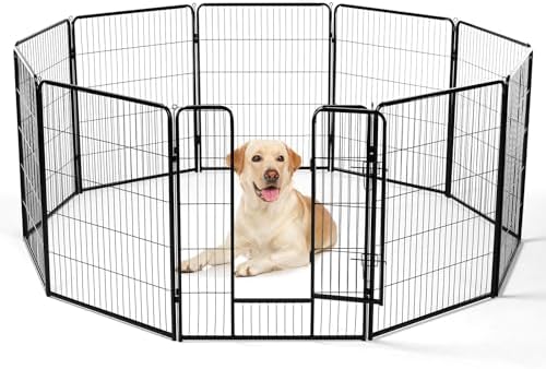 DUMOS Dog Playpen 8 Panels 40 Inch Indoor Outdoor Metal Pet Fence by DumosLifestyle
