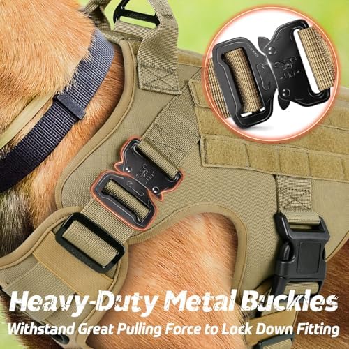 rabbitgoo Tactical Dog Harness for Medium, Heavy Duty Military No Pull Vest - Image 6