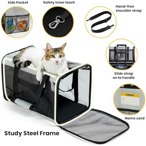 Conlun Cat Carrier Bag, Soft-Sided Pet Carriers - Image 5