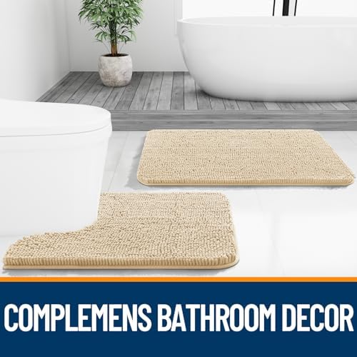 OLANLY Bathroom Runner Rugs 45x27, Extra Soft Absorbent Chenille Bath Rugs - Image 7