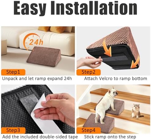Dog Ramp for Stairs for Small & Senior Dogs and Cats – Non-Slip Stair Wedges - Image 7