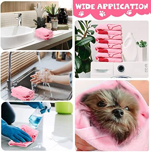 Chumia 4 Pcs Dog Towels for Drying Dog Puppy Bulk Microfiber Absorbent Paw - Image 6