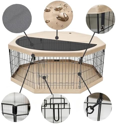PETIME Foldable Metal Dog Exercise Pen/Pet Puppy Playpen Kennels Yard Fence - Image 2