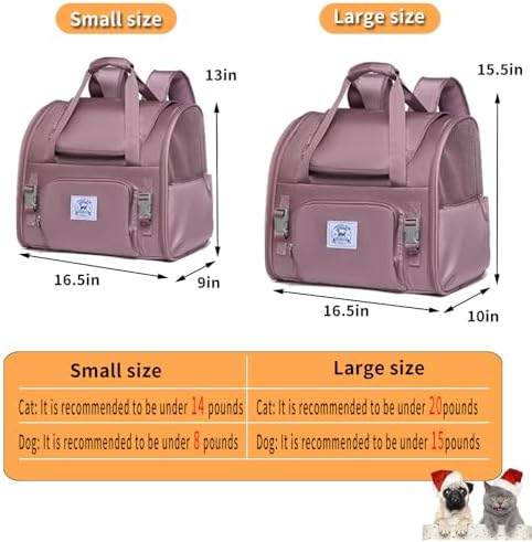 Pet Backpack Carrier for Small Dogs Medium Cats, Breathable and Collapsible - Image 2