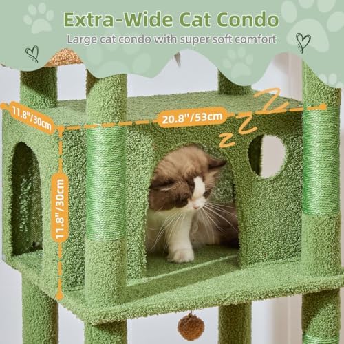 Taoqimiao Heavy-Duty Cat Tree, 71 in Cat Tower - Image 4