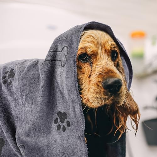 Chumia 4 Pcs Dog Towels for Drying Dog Puppy Bulk Microfiber Absorbent Paw - Image 2
