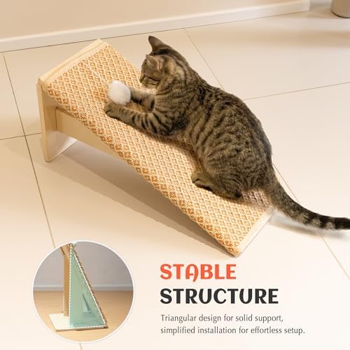 PETKARAY Inclined Cat Scratcher Ramp, 24.8'' Sisal Cat Scratcher - Image 4