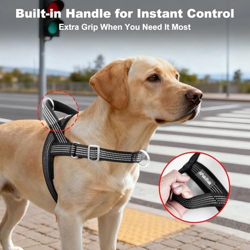 No Pull Dog Harness with Handle, Adjustable Soft Mesh Padded Vest - Image 3