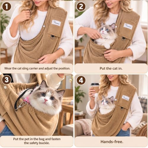 Cat Sling Carrier & Pet Sling for Small Dogs & Cats 3-14 lbs - Image 5