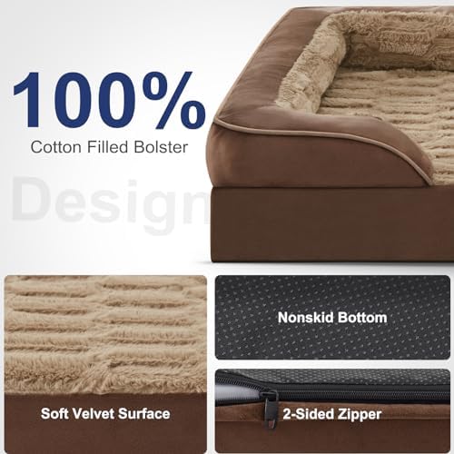 FURTIME Orthopedic Supportive Extra Large Dog Bed, XXL Waterproof Pet Bed - Image 3