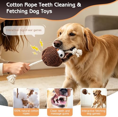 Yipetor Mosquito Squeaky Dog Toy, Cotton Rope Chew Toy - Image 4
