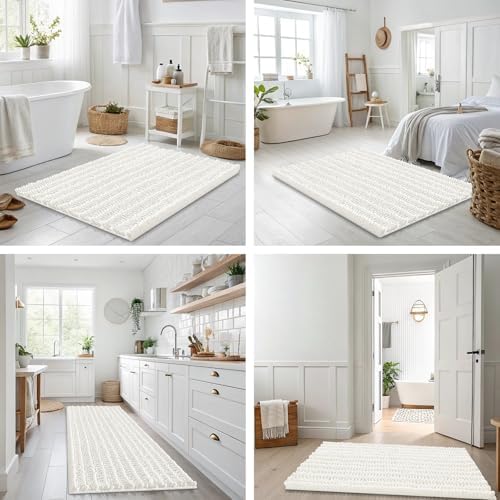 Smiry Bathroom Rugs 48X32, Extra Soft Rubber Backing Chenille Bath Mats - Image 7